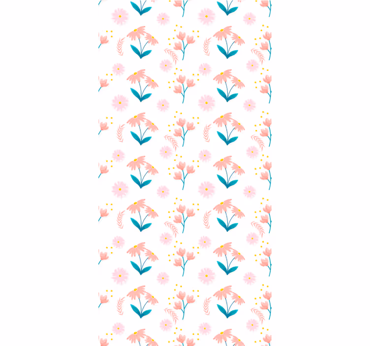 Toile fenêtre fleurs et plantes motif d'échinacée rose - TenStickers