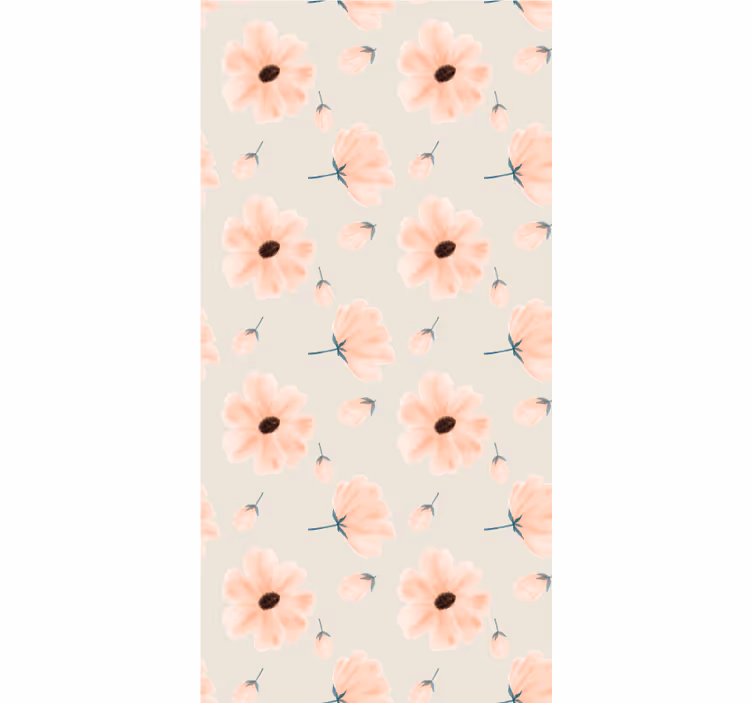 Toile fenêtre fleurs et plantes motif floral pastel - TenStickers