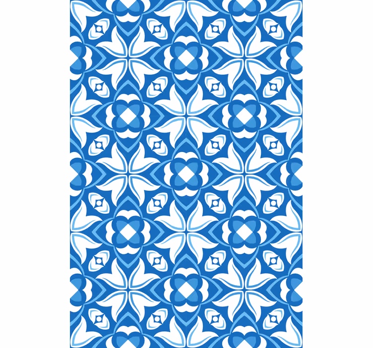 Toile fenêtre textures et motifs motif bleu complexe - TenStickers