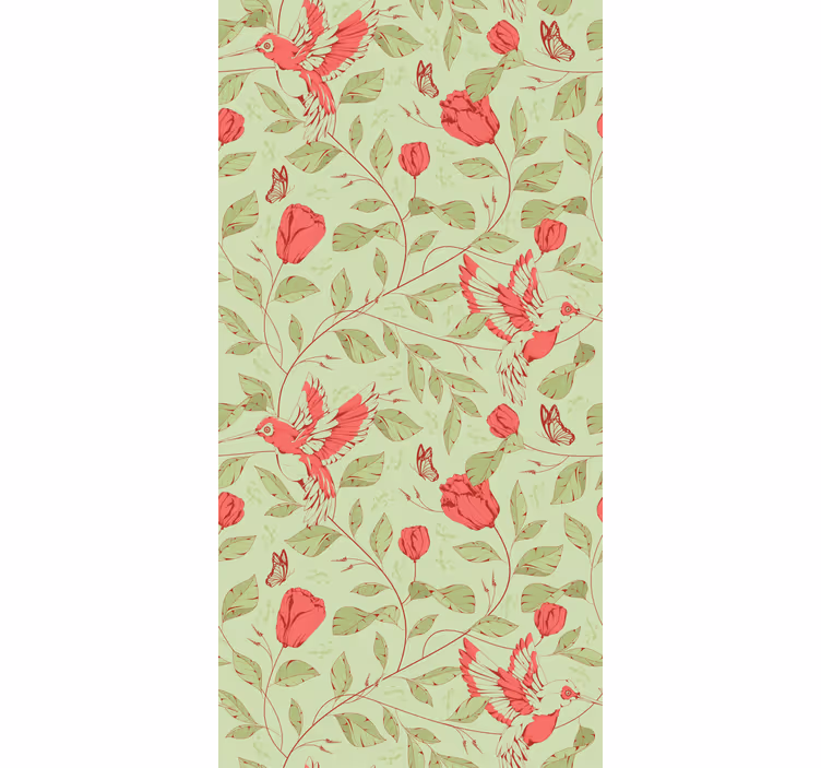 Toile fenêtre fleurs et plantes colibris et fleurs - TenStickers