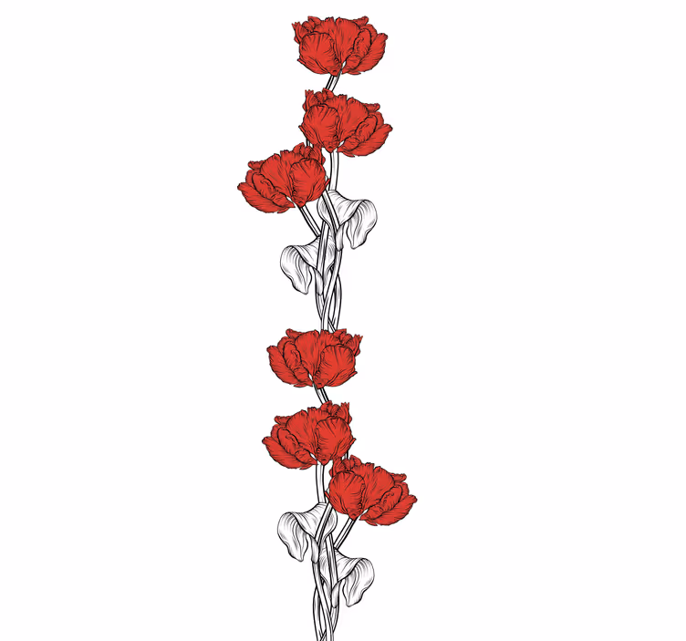 Toile fenêtre fleurs et plantes fleurs rouges élégantes - TenStickers