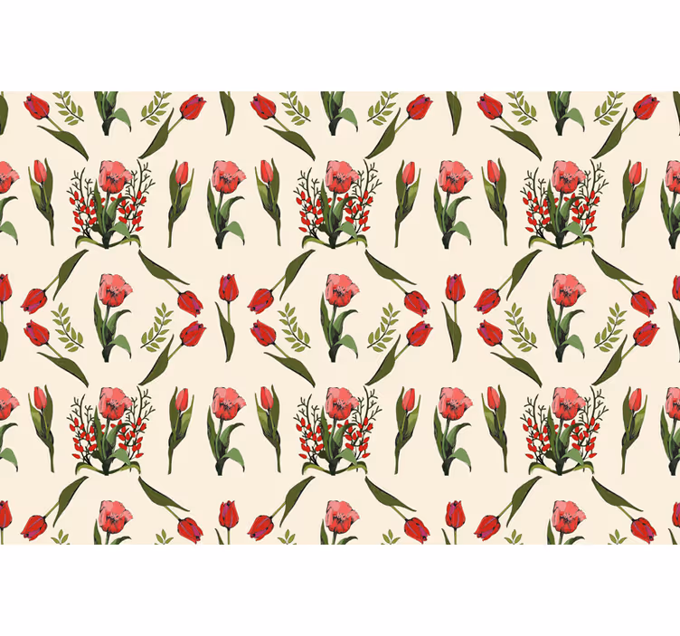 Toile fenêtre fleur arrangement beige élégant - TenStickers