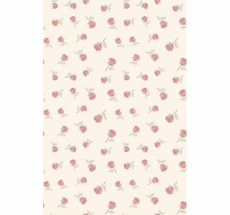 Toile fenêtre fleurs et plantes motif de rose douce - TenStickers