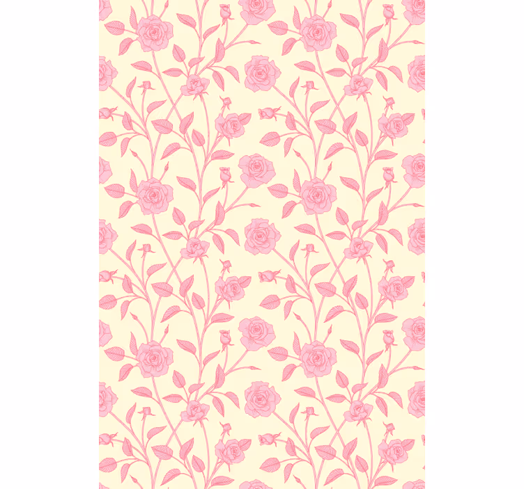 Toile fenêtre fleurs et plantes fleur de rose rose - TenStickers