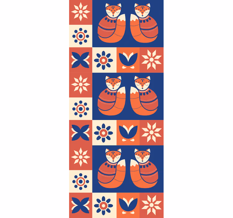 Toile fenêtre animaux charmants motifs de renard - TenStickers