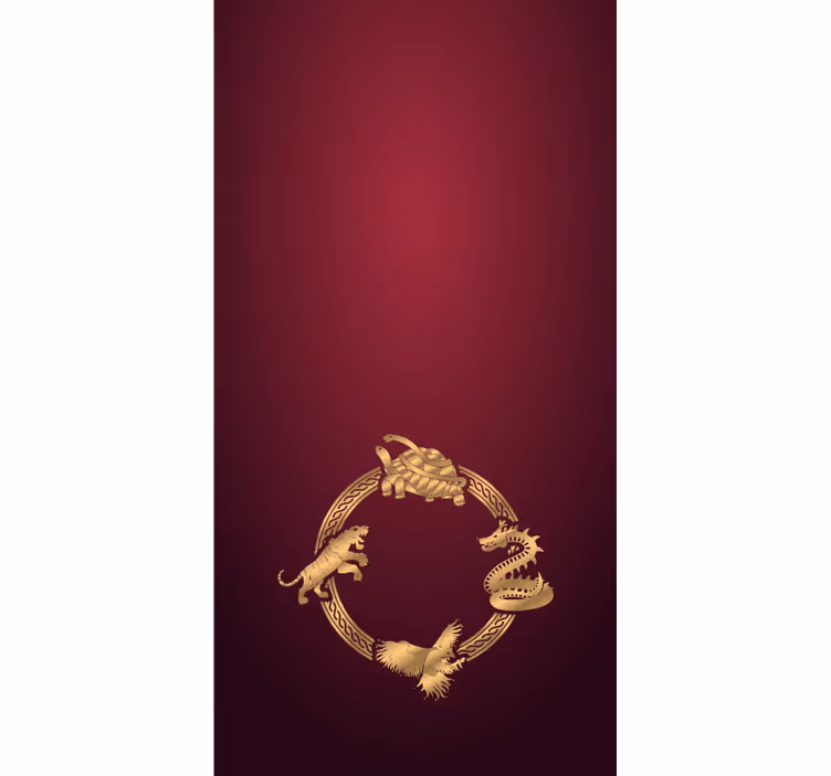 Toile fenêtre animaux créatures dorées ornées - TenStickers