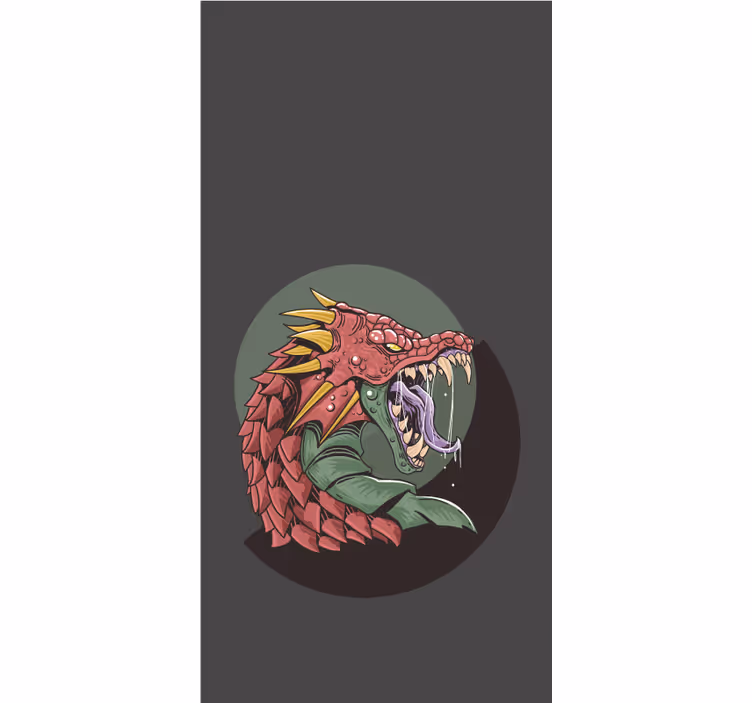 Toile fenêtre geek tête de dragon féroce - TenStickers