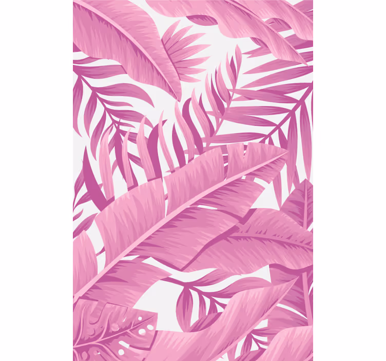 Toile fenêtre fleurs et plantes motif feuilles tropicales - TenStickers