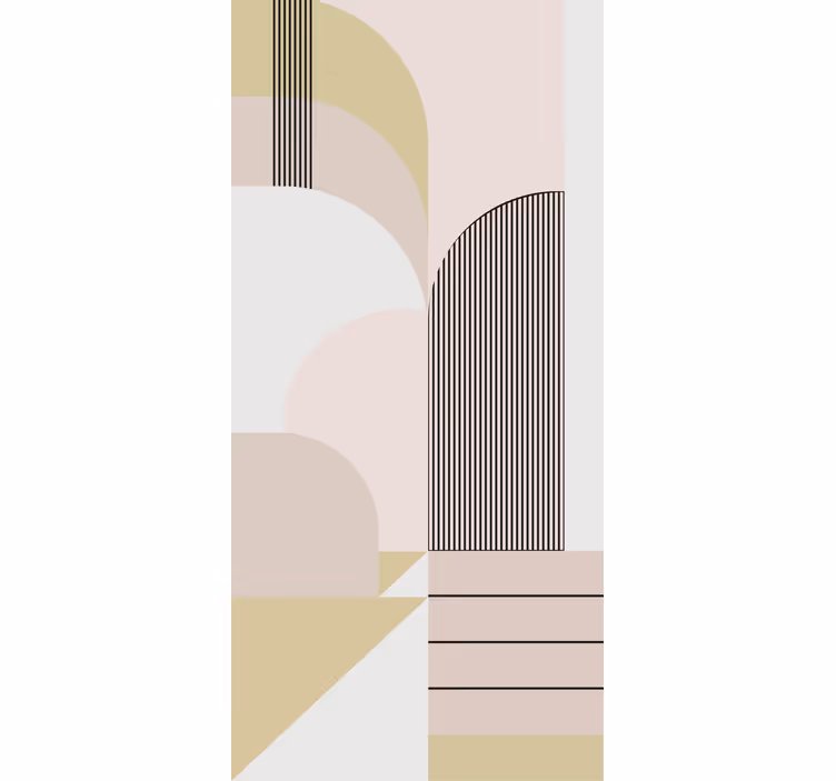 Toile fenêtre moderne design courbe géométrique - TenStickers