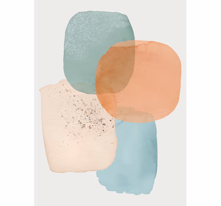 Toile fenêtre moderne taches de couleurs géométriques - TenStickers