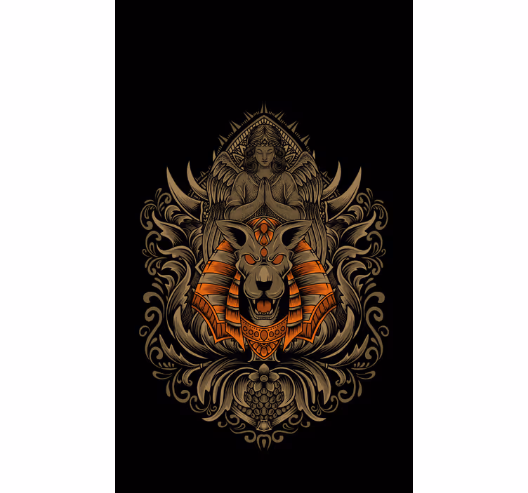 Toile fenêtre conception de tête de lion - TenStickers