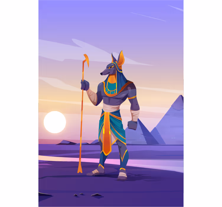 Toile fenêtre super héro figurine de gardien d'anubis - TenStickers