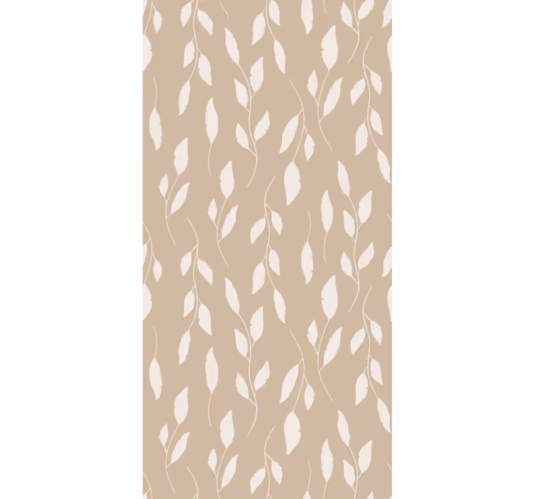 Toile fenêtre fleurs et plantes motif feuilles beige délicat - TenStickers