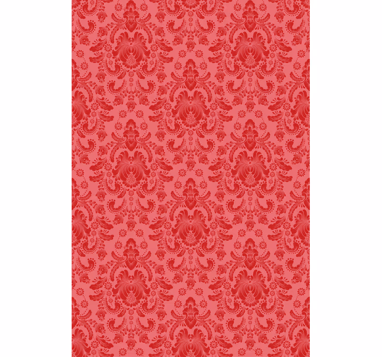 Toile fenêtre classique motif baroque rouge - TenStickers