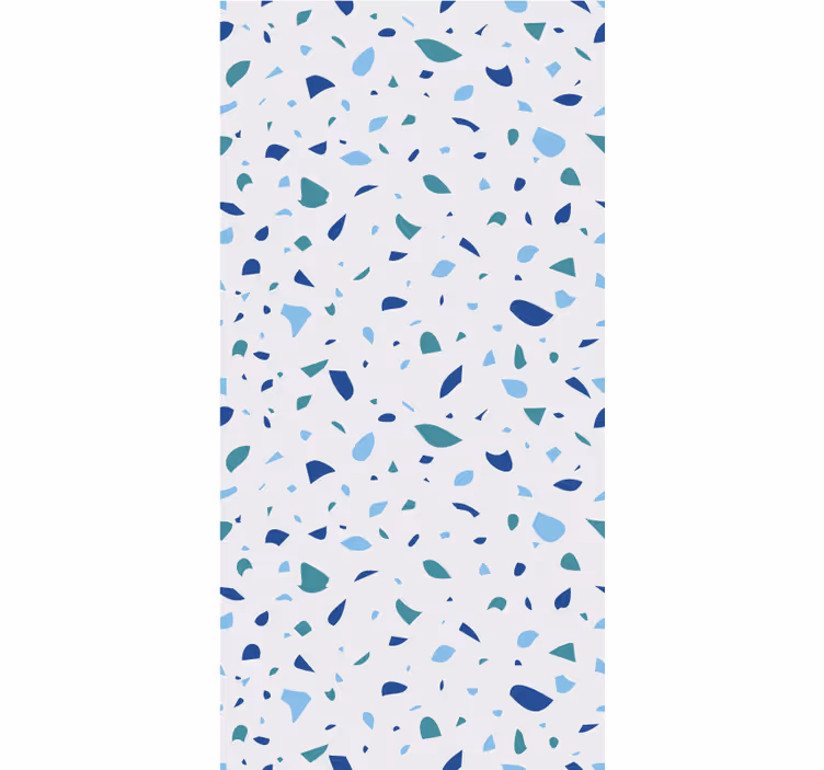 Toile fenêtre textures et motifs effet terrazzo bleu - TenStickers