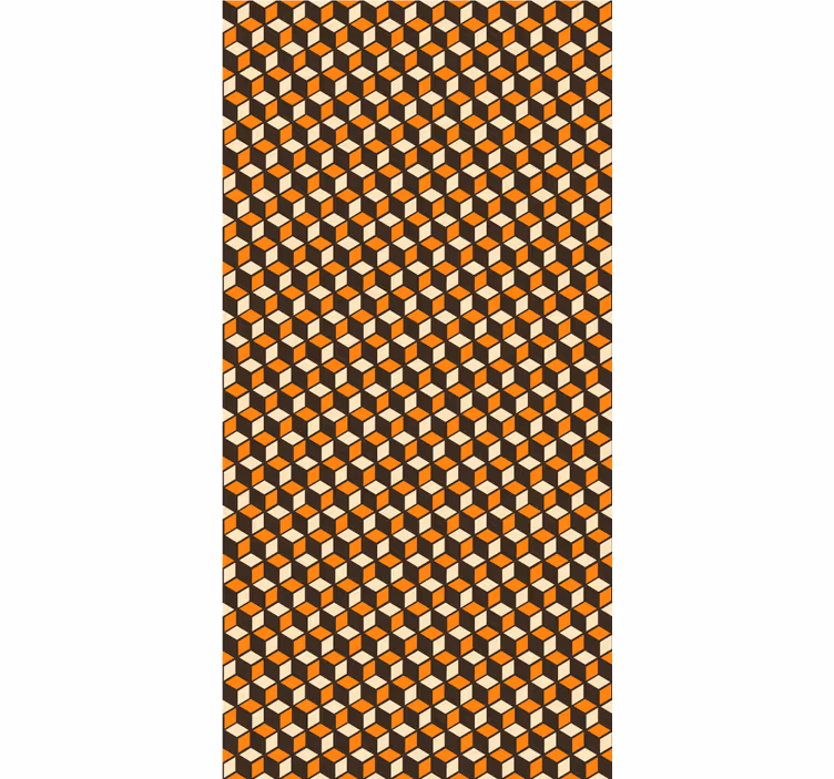 Toile fenêtre moderne motif de cube géométrique - TenStickers