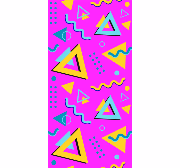Toile fenêtre vintage motif triangles rétro - TenStickers