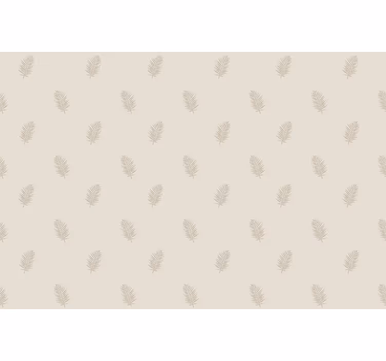 Toile fenêtre fleurs et plantes motif de feuilles beiges - TenStickers