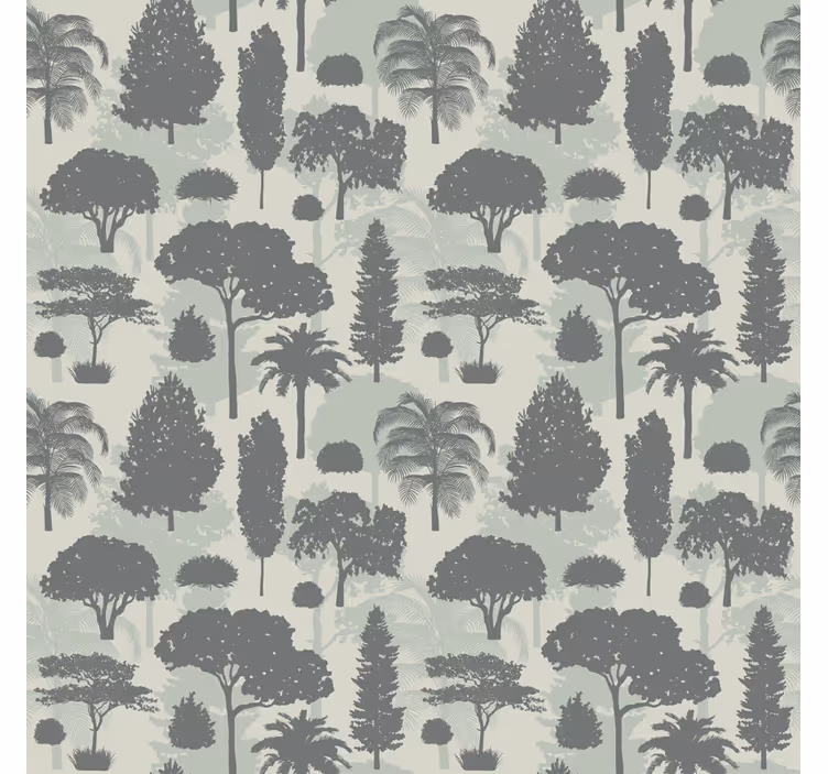 Toile fenêtre arbre motif de forêt en silhouette - TenStickers