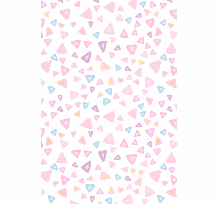 Toile fenêtre chambre enfant motifs de triangles roses - TenStickers