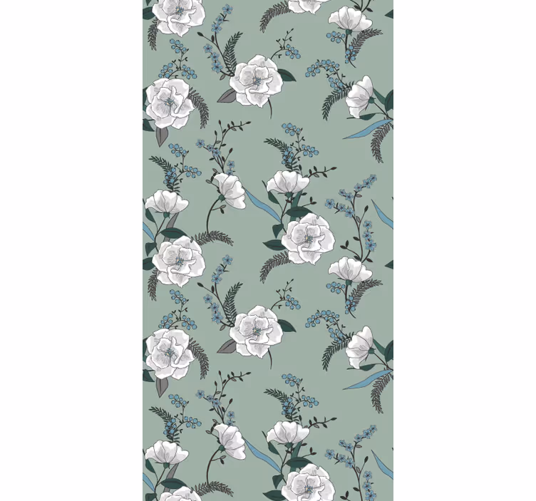 Toile fenêtre fleurs et plantes motif floral de magnolia - TenStickers