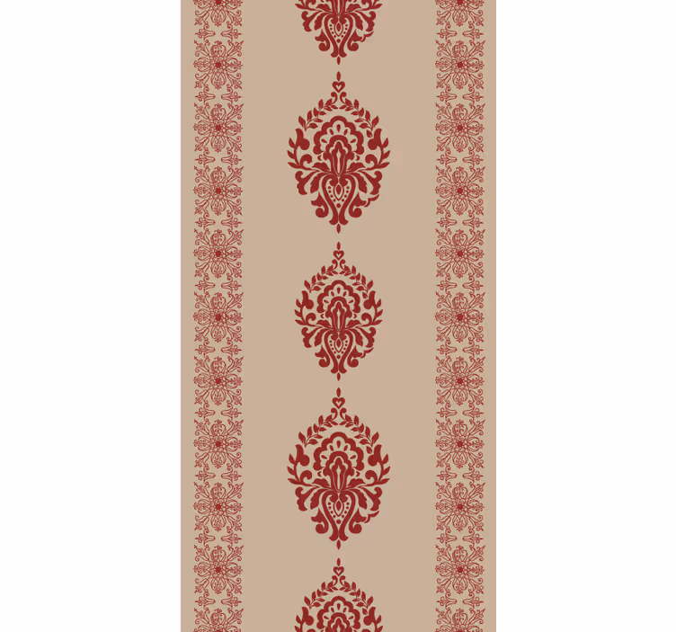 Toile fenêtre élégante motifs floraux rouges - TenStickers