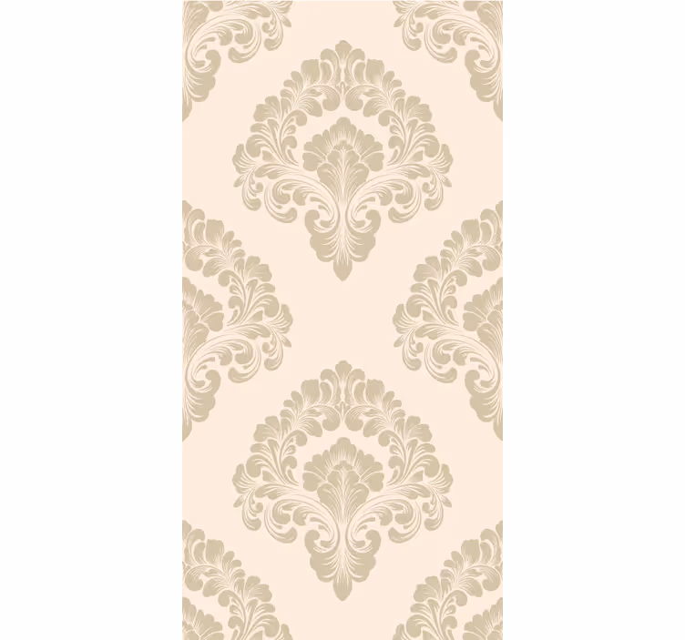 Toile fenêtre élégante motif damassé beige - TenStickers