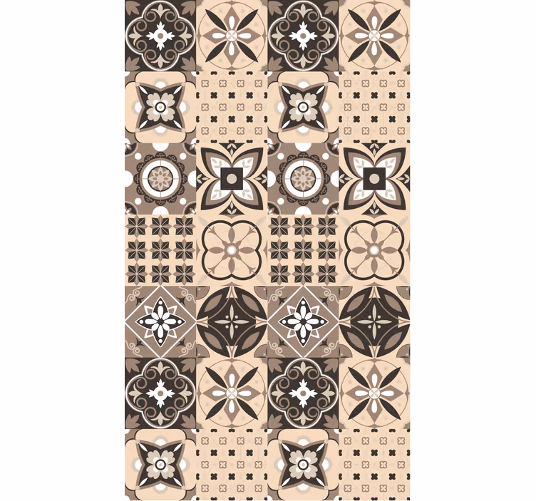 Toile fenêtre textures et motifs carreaux ornés - TenStickers
