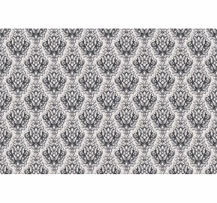 Toile fenêtre classique élégant motif baroque gris - TenStickers