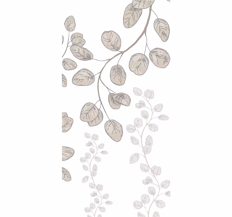 Toile fenêtre fleurs et plantes motif de feuilles fines - TenStickers