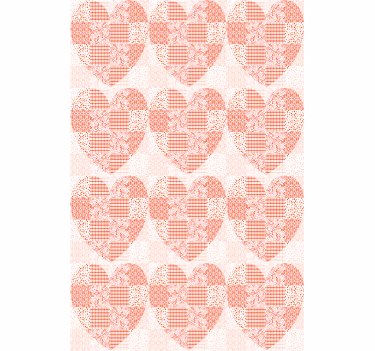 Toile fenêtre romantique motif coeur en patchwork - TenStickers