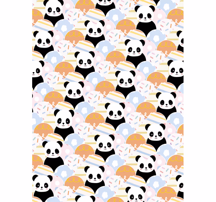 Toile fenêtre chambre enfant fête de bébé panda - TenStickers