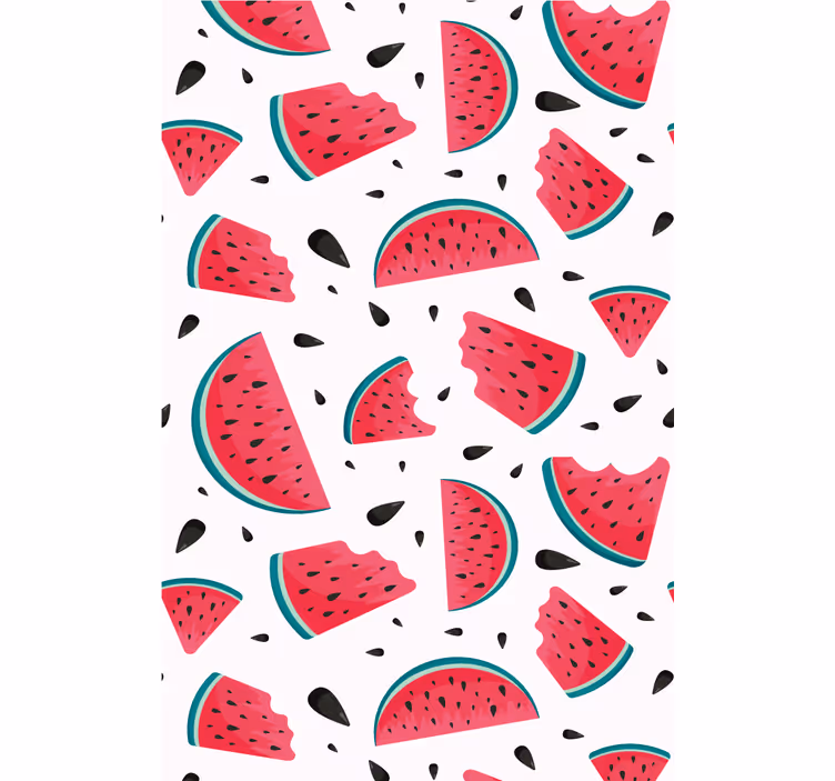 Toile fenêtre fruits et légumes motif de tranche de pastèque - TenStickers