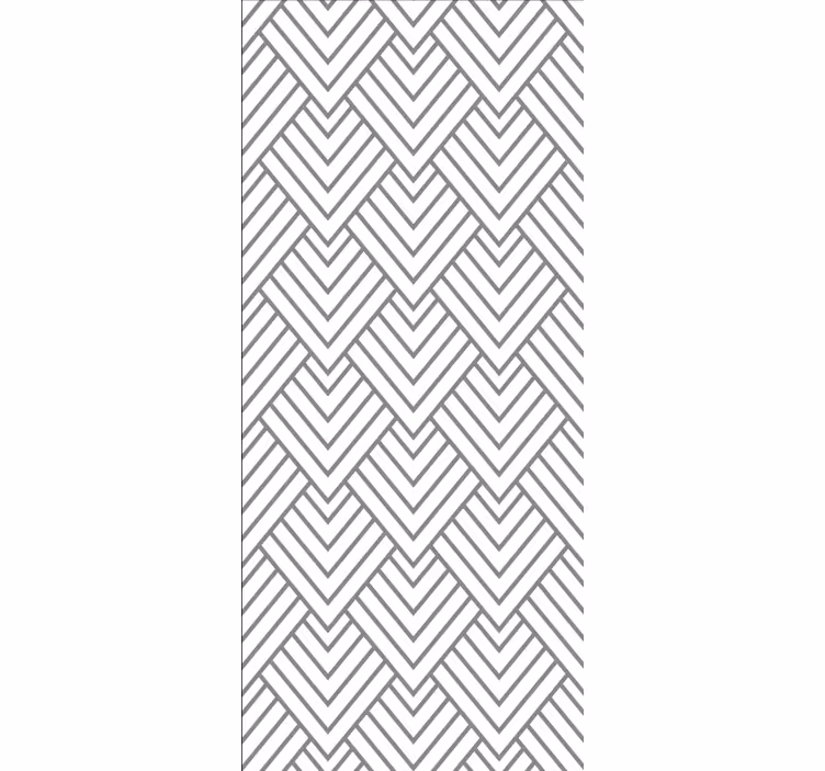 Toile fenêtre salle de bain motif à chevrons gris - TenStickers