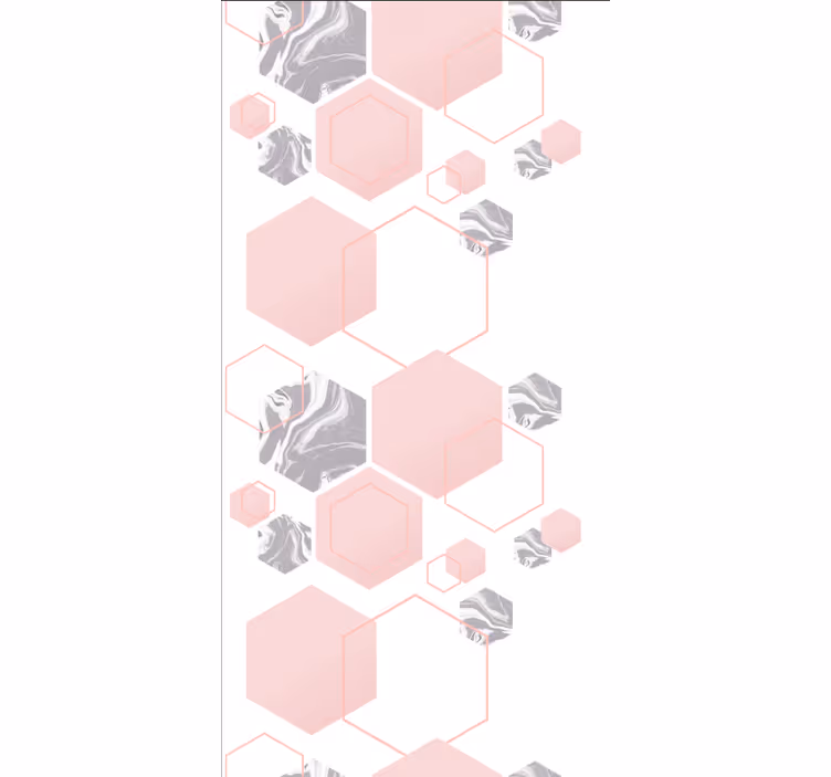 Toile fenêtre moderne motif hexagonal rose - TenStickers