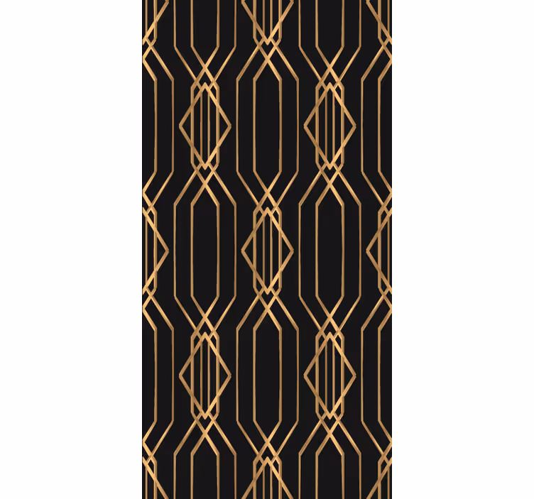 Toile fenêtre élégante motifs géométriques dorés - TenStickers