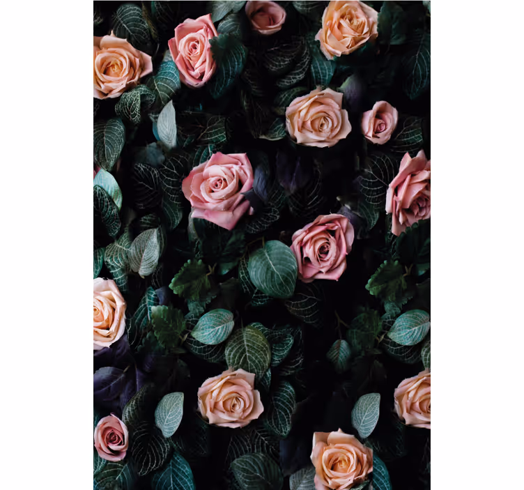 Toile fenêtre fleur motif de roses réalistes - TenStickers