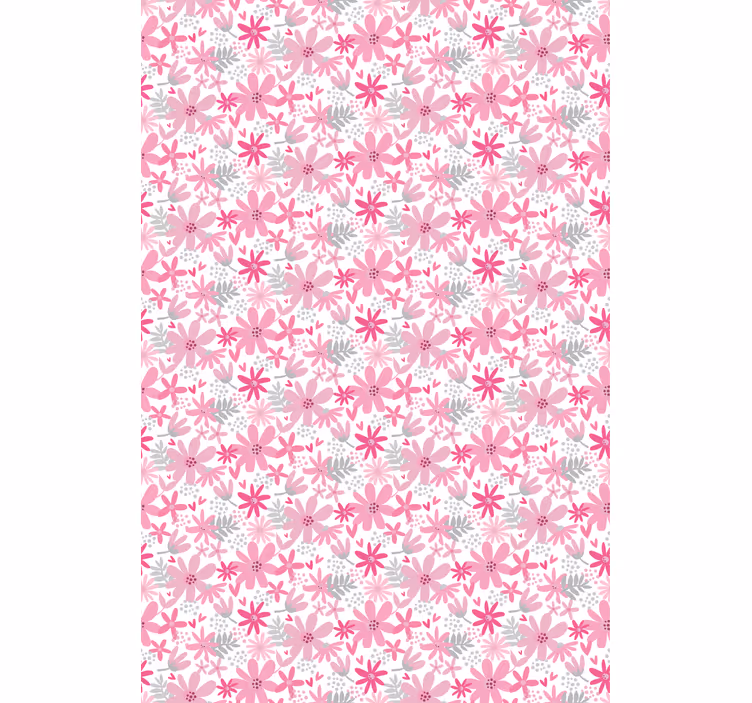 Toile fenêtre cuisine motif de fleurs roses - TenStickers