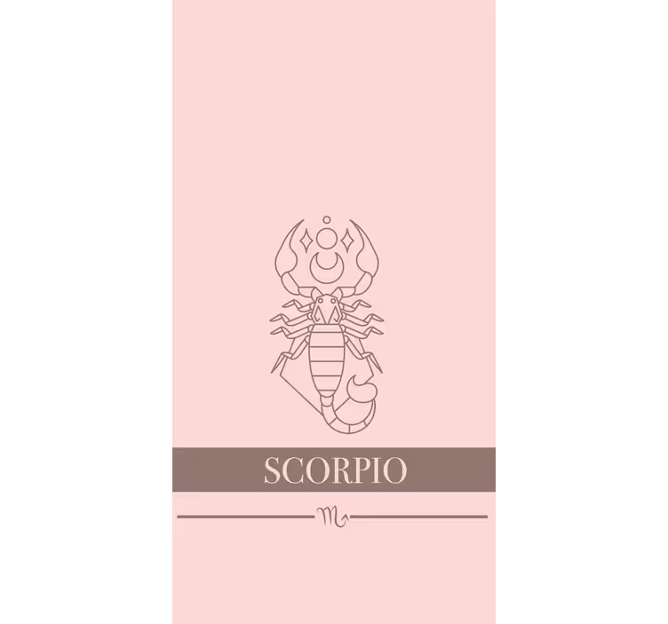 Toile fenêtre design de carte zodiacale scorpion rose - TenStickers