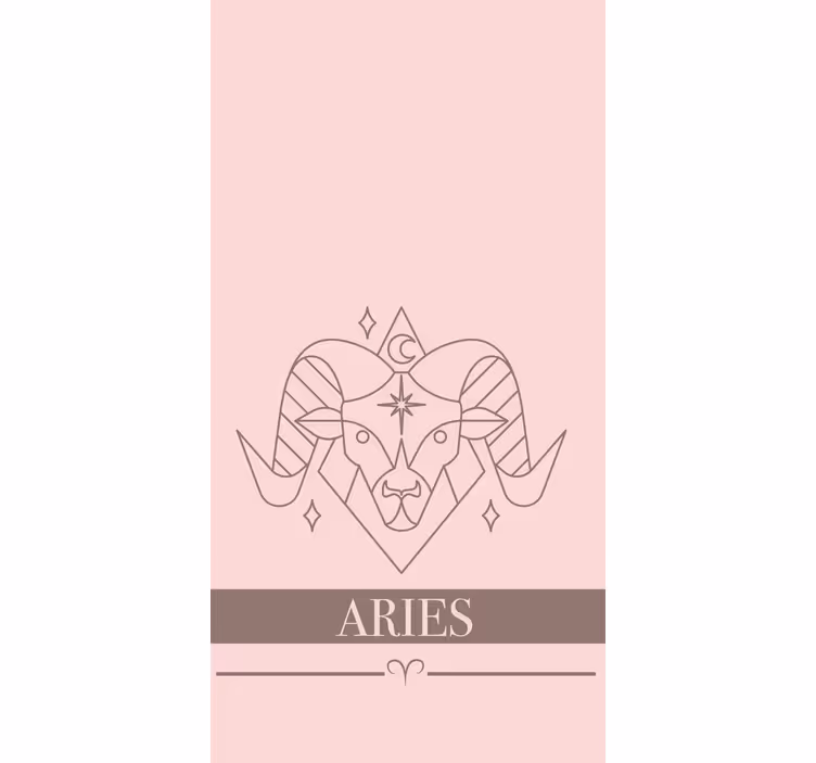 Toile fenêtre design du signe zodiacal bélier rose - TenStickers