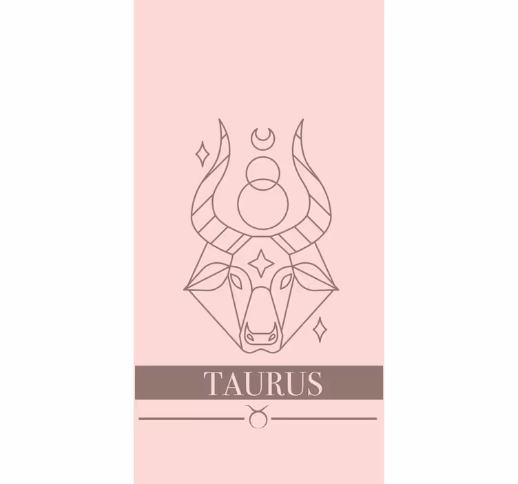 Toile fenêtre design du signe zodiacal taureau rose - TenStickers