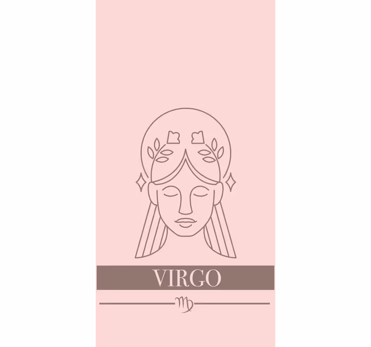 Toile fenêtre design étoile du zodiaque vierge rose - TenStickers
