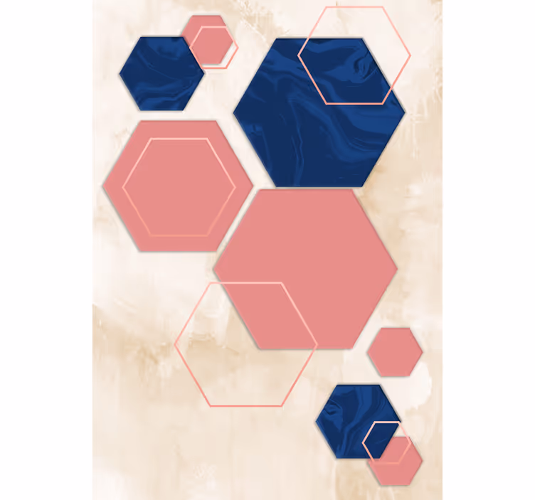 Toile fenêtre moderne motif hexagonal géométrique - TenStickers