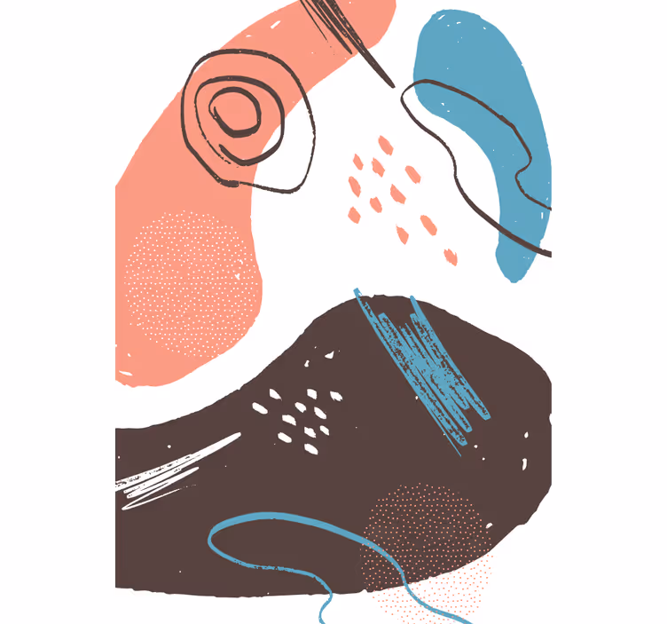 Toile fenêtre dessin formes abstraites - TenStickers
