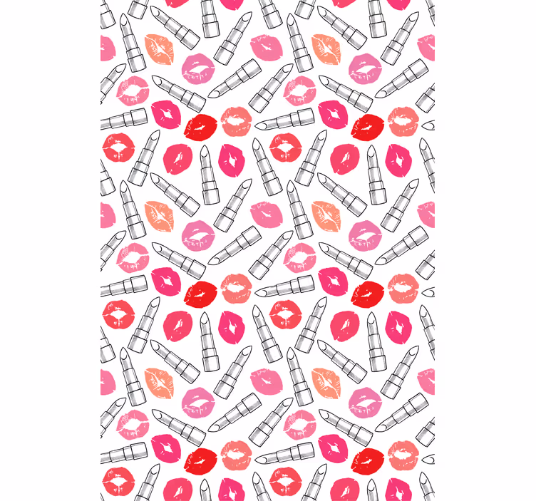 Toile fenêtre amusant motifs de baisers et rouge à lèvres - TenStickers