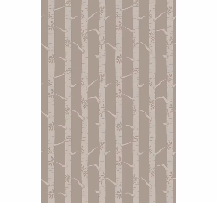Toile fenêtre arbre motif brun bouleau - TenStickers