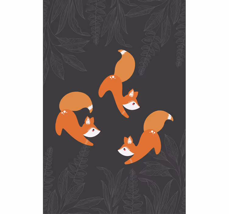 Toile fenêtre animaux charmant motif de renard - TenStickers