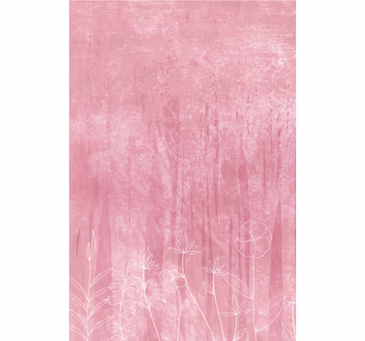 Toile fenêtre fleurs et plantes design silhouette florale - TenStickers