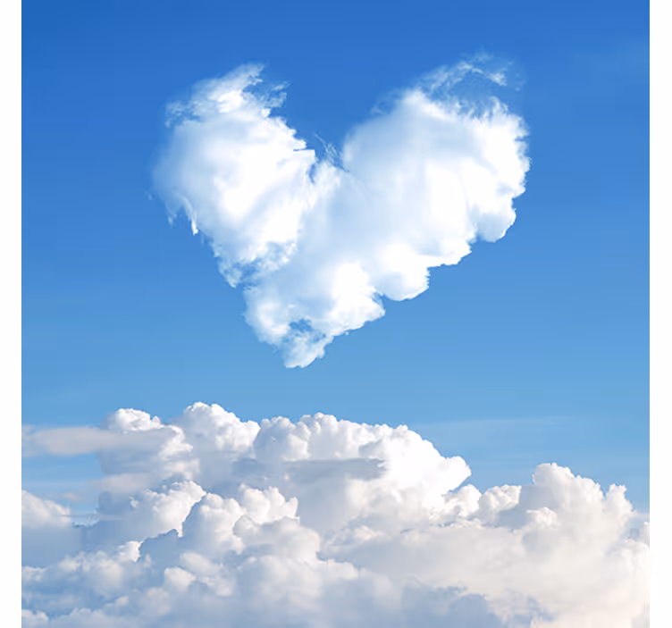Toile fenêtre romantique nuage en forme de coeur - TenStickers