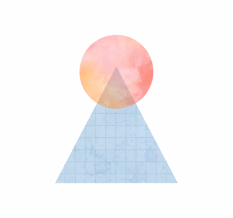 Toile fenêtre moderne montagne solaire géométrique - TenStickers